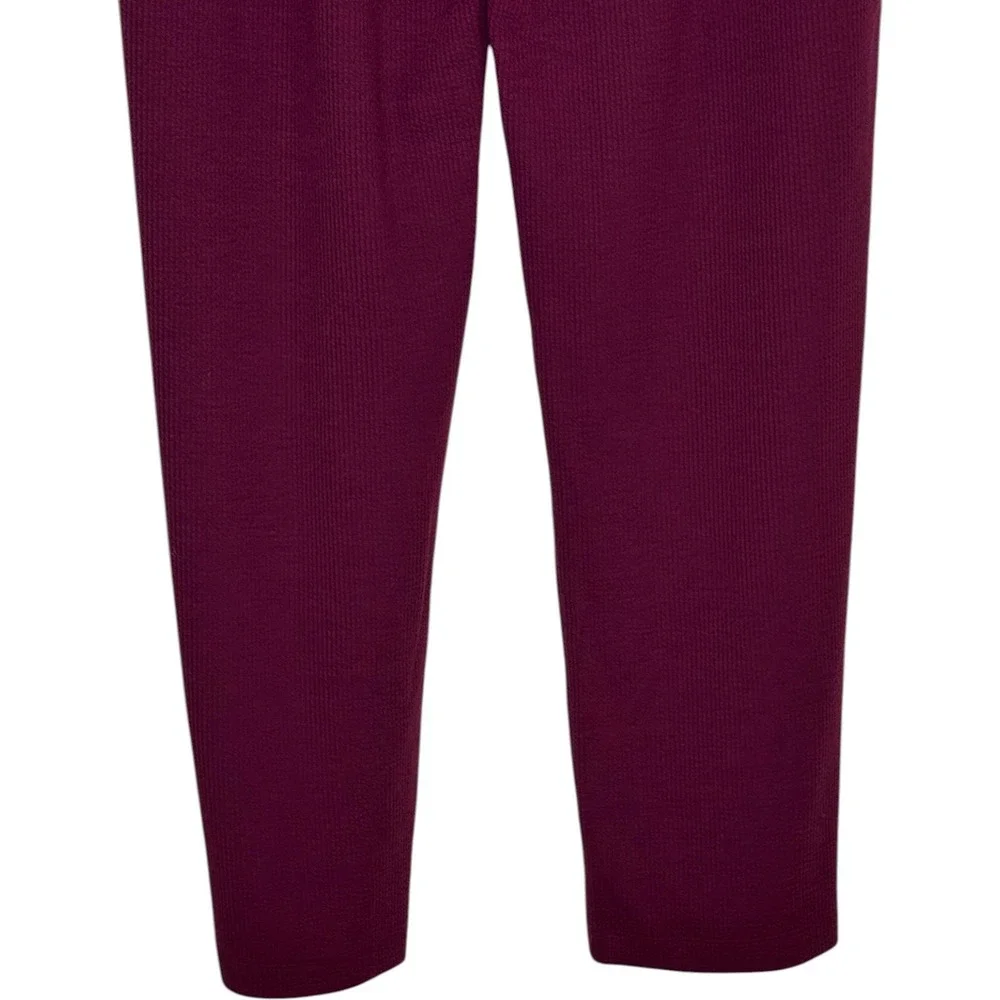 Cuddl Duds Soft Rib Lounge Pants Women Medium Tall MT Bordeaux Red A696247‎